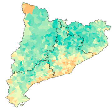 Mapa El apoyo al nacionalismo catalán cae a sus niveles más bajos