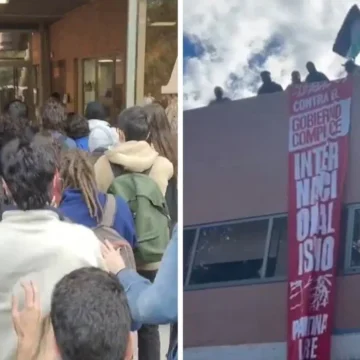 Estudiantes propalestinos irrumpen en el vicerrectorado de la Complutense y levantan una barricada