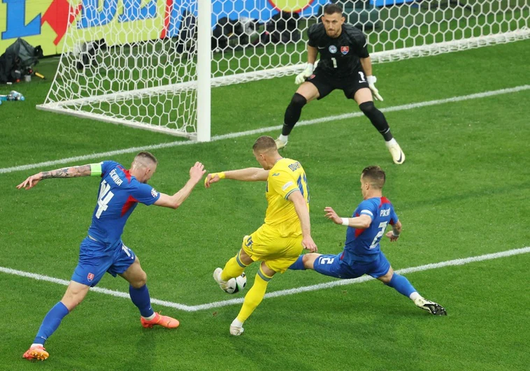 Reacción de orgullo de Ucrania ante Eslovaquia para seguir con vida en la Eurocopa