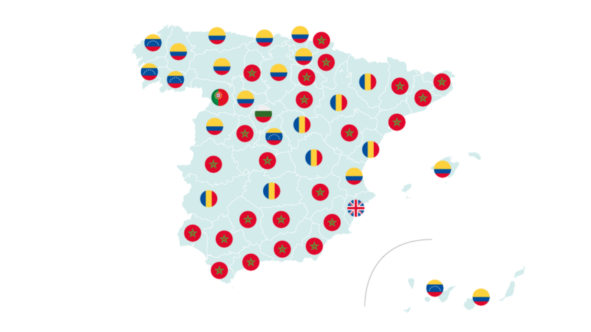 Mapa de la inmigración en España, calle a calle