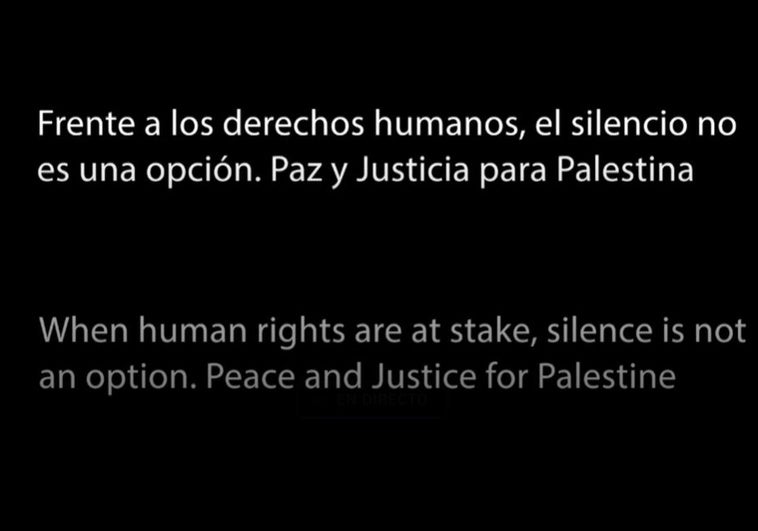 TVE desafía a la UER y abre la retransmisión del certamen con un mensaje a favor de Palestina TVE desafía a la UER y abre la retransmisión del certamen con un mensaje a favor de Palestina