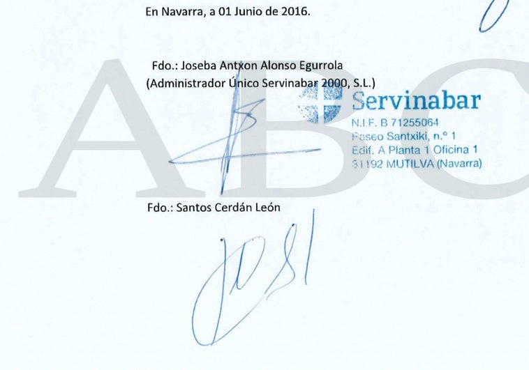 El juez ya tiene el contrato de la compra de participaciones de Servinabar firmado por Cerdán El juez ya tiene el contrato de la compra de participaciones de Servinabar firmado por Cerdán