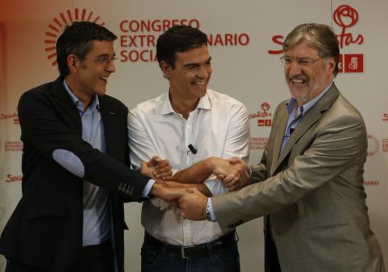 Las dos primarias que ganó Sánchez con Koldo de custodio y Cerdán y Ábalos de escuderos Las dos primarias que ganó Sánchez con Koldo de custodio y Cerdán y Ábalos de escuderos