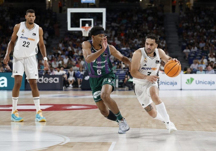 Campazzo desespera a Unicaja y el Real Madrid pone el 2-0 Campazzo desespera a Unicaja y el Real Madrid pone el 2-0