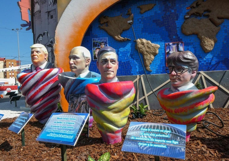 Las Hogueras de Alicante unen a Sánchez con Putin, Trump y Puigdemont Las Hogueras de Alicante unen a Sánchez con Putin, Trump y Puigdemont