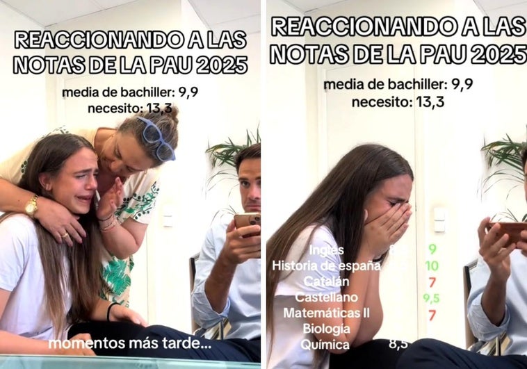 Saca más de un 13 en la PAU 2025 y se pone a llorar porque esperaba una nota más alta Saca más de un 13 en la PAU 2025 y se pone a llorar porque esperaba una nota más alta