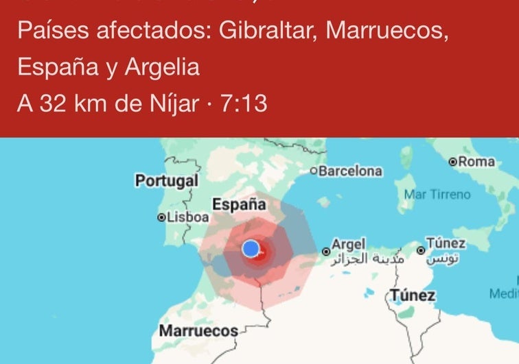Un terremoto de magnitud 5,5 localizado en aguas de Almería sacude varios municipios de Andalucía Un terremoto de magnitud 5,5 localizado en aguas de Almería sacude varios municipios de Andalucía