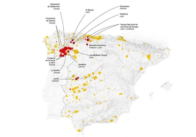 El mapa de los incendios en España: más de 138.000 hectáreas calcinadas El mapa de los incendios en España: más de 138.000 hectáreas calcinadas